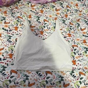 White V-Neck Crop Top